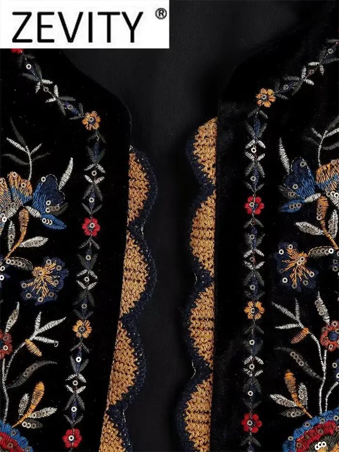 Zevity ženy Vintage flitre kvetinová výšivka vesta dámske retro štýl národný patchwork ležérny zamat CT154