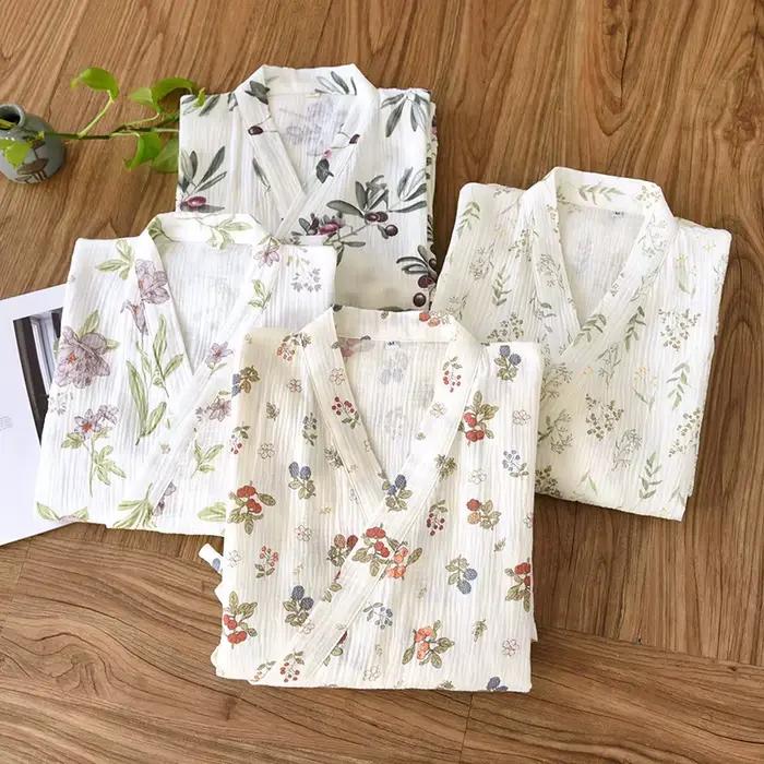 Japonské kimono 2025 nové Dámske šaty 100% bavlna Voľné