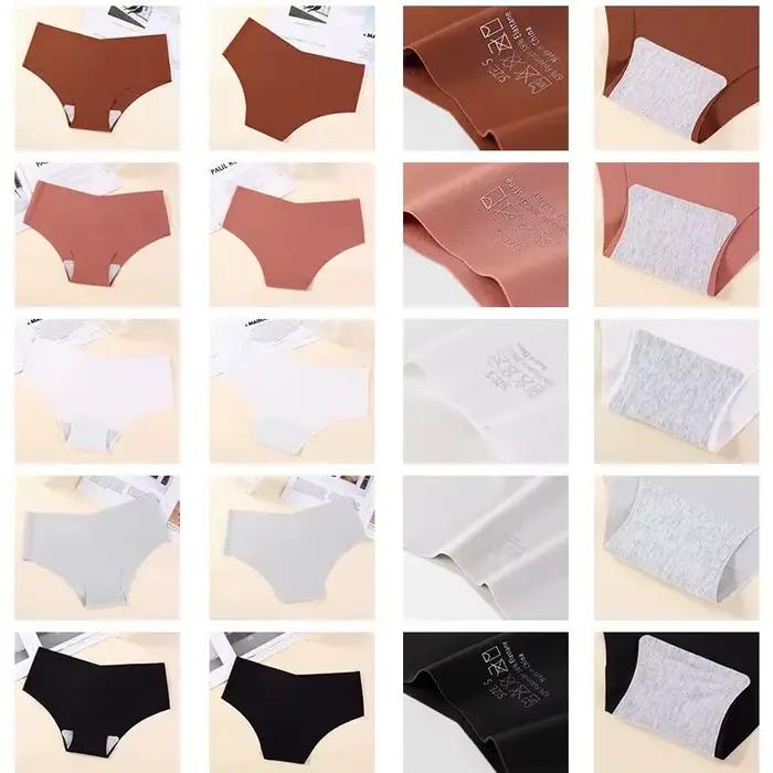 Culotte non marquante pour femmes, grande taille, sport de yoga, sexy, en forme de V, 6 couleurs, couleur unie, soie glacée, respirante