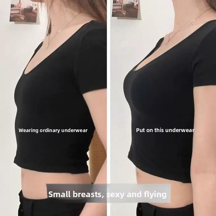 Soutien-gorge push-up lisse en polyester rouge pour petites poitrines - Bonnet A/B - Bracelets ajustables - Style sexy - Occasions spéciales
