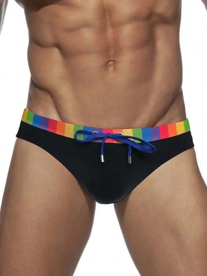 Maillots de bain hommes en polyester élasthanne avec motif pastille patchwork pour activités aquatiques sur la plage et en mer