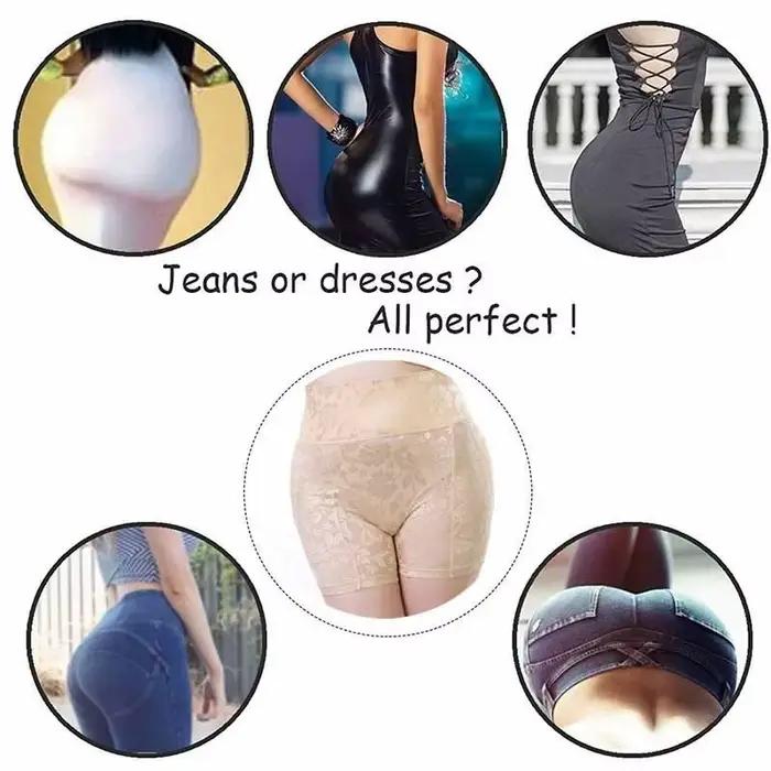 Culottes de contrôle push up sexy pour femmes avec rehausseur de fesses et soutien taille haute intimes en coton et polyester avec dentelle