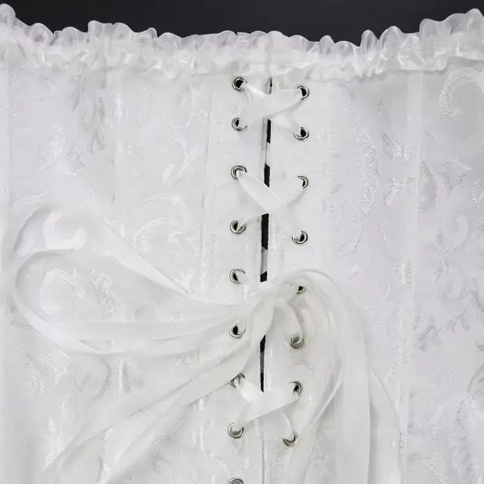 Corsets et Bustiers Sexy pour Femmes, Style Court, en Jacquard et Dentelle, avec Bretelles Arrière, Taille Ajustable, Soutien Abdominal et Effet Sculptant