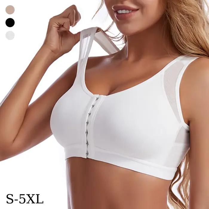 Grande taille Sexy fermeture avant soutien-gorge sans fil brassière intimes femmes Push Up Bralette sous-vêtements femme sans doublure soutiens-gorge Lingerie