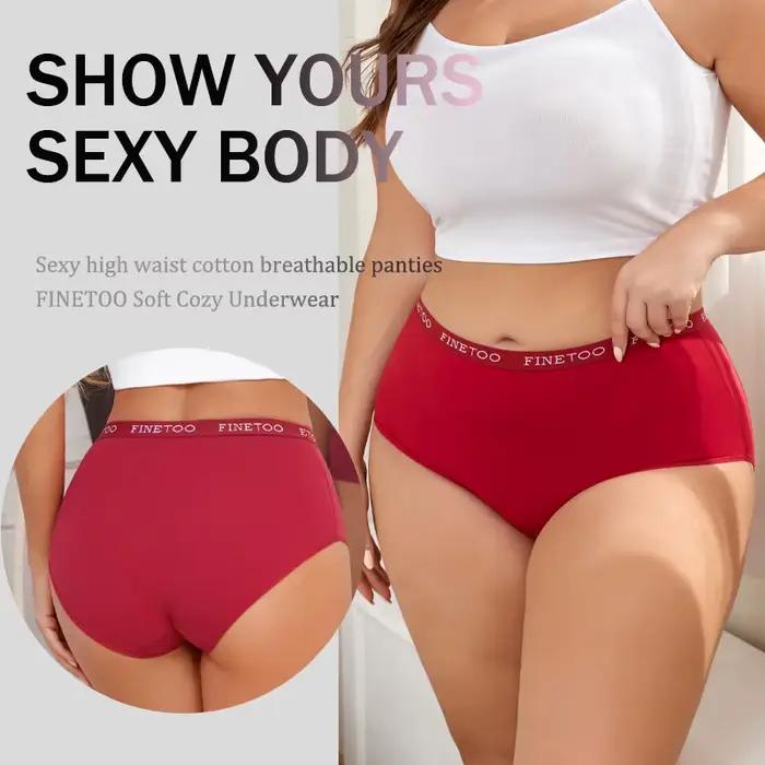 FINETOO 5 pièces/ensemble coton taille haute culottes pour femmes sans couture doux confortable caleçon élastique respirant intimes Lingerie