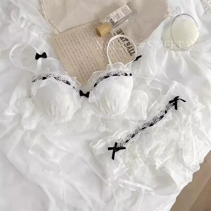 Sexy Lolita podprsenka set pre malé prsia bez drôtu