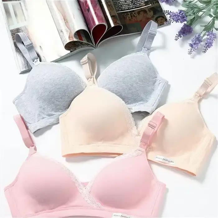 Soutien-gorge d'allaitement en coton respirant pour femme, soutiens-gorge d'allaitement, soutien-gorge sans fil, grande taille, facile à nourrir, ALTERTER, été