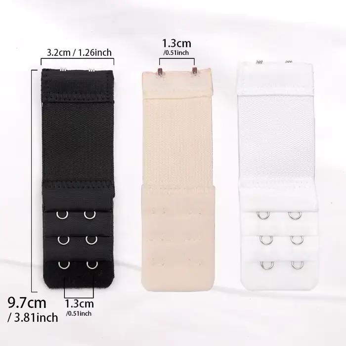 Extensions de soutien-gorge pour femmes, 3 pièces, accessoires de sous-vêtements, soutien-gorge élastique, extension allongée, boucle à 3 rangées, crochet réglable, bricolage intime