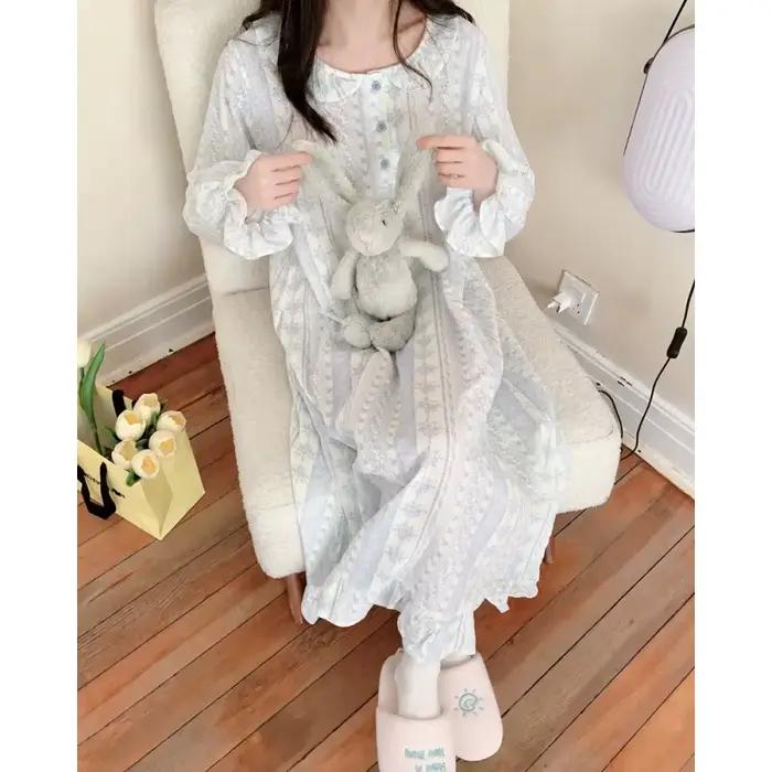 Robe de nuit en polyester tricoté Yemocile pour femmes basiques printanières relaxation confort détente occassions spéciales