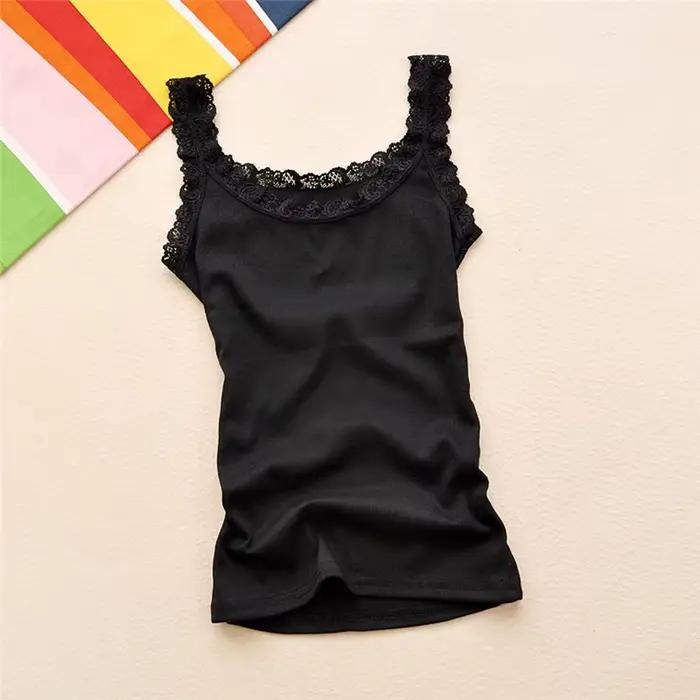 Letné dámske bez rukávov tielka obtiahnutá temperamentná Sexy čipka Patchwork tričko vesta tielko žena