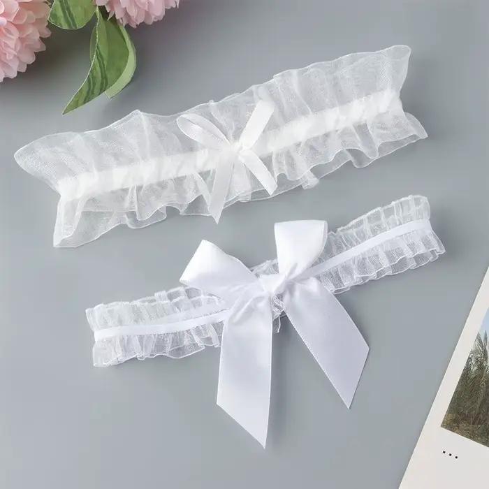 Porte-jarretelles sexy en dentelle élastique pour les cuisses, ceinture de jambe, nœud papillon, accessoires de fête cosplay, lingerie à la mode pour les patients
