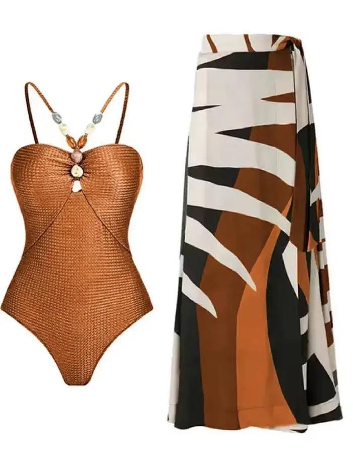 Dvojdielne bikiny plážové plavky 2024 ženy Sexy šnúrkový body s dlhou sukňou letné ženské kúpanie plávanie Bikini set