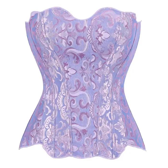 Corset et bustier victorien vintage pour femme, en jacquard, avec baleines en plastique, corselet