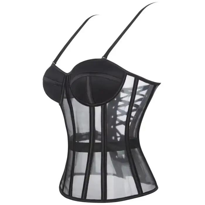 Corset surbuste avec soutien-gorge Korset femme bustier bustier sans bretelles haut maille femmes Lingerie noir blanc Lingerie Sexy