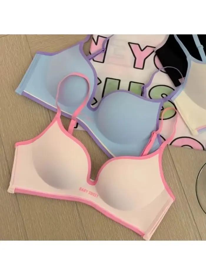 Soutien-gorge push up sans couture pour petite poitrine |   Bralette rembourrée en dopamine colorée |   Ensemble soutien-gorge et culotte Comfort Lift et look sexy pour femme