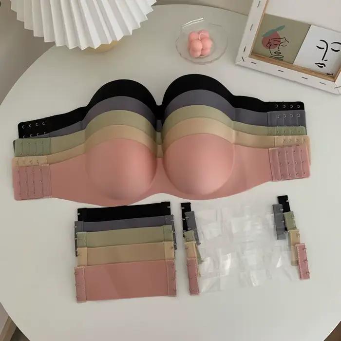 Soutien-gorge sans bretelles en coton avec extension pour femmes, élégant et confortable pour toutes les occasions