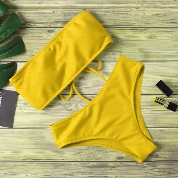 2024 nový Bikini s vysokým pásom bez ramienok Sexy
