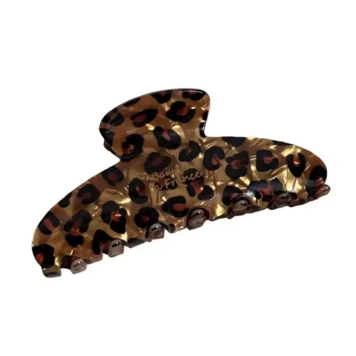 Vlasová spona z acetátu s leopardím vzorom