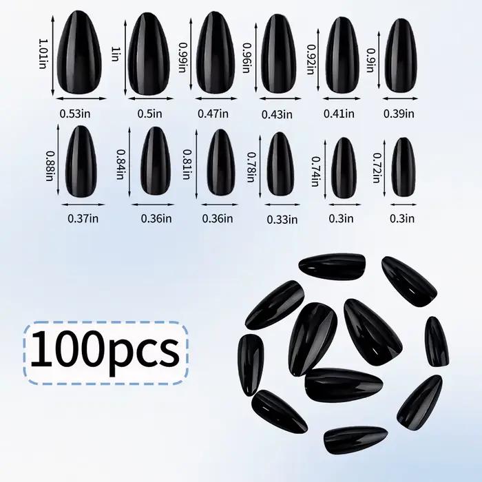 100 umelých nechtov v mandľovom tvare na pritlačenie