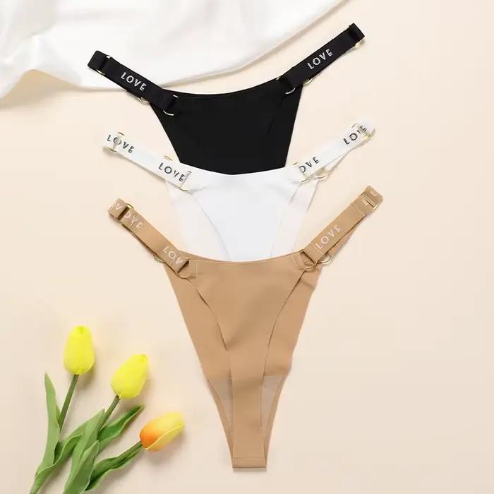 Tanga et string sans couture en forme de V pour femme, 3 couleurs, sous-vêtements invisibles pour femme 2026