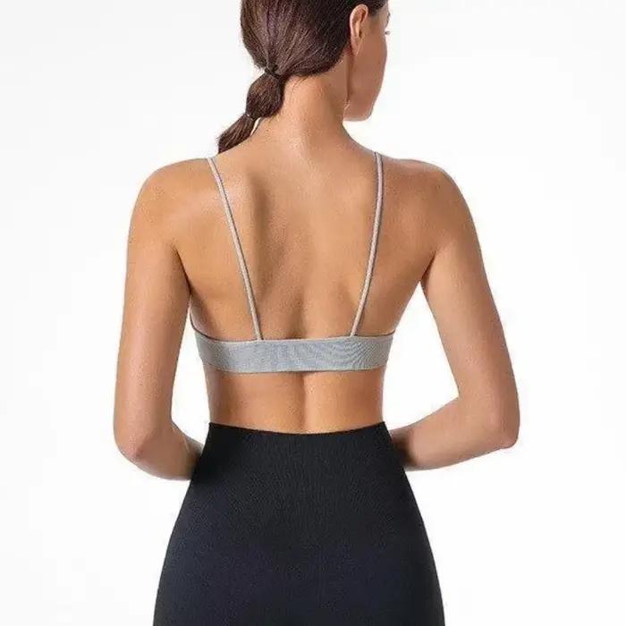 Col en V sans couture Triangle tasse soutien-gorge Camisole sous-vêtements enveloppé poitrine femmes S M L respirant rassembler sport Fitness Yoga décontracté