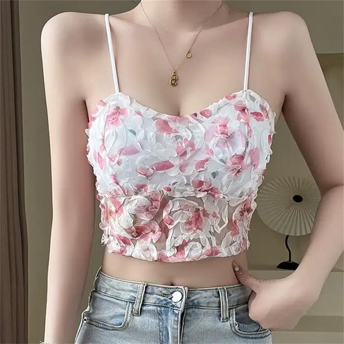 Débardeur floral pour femmes jeunes adultes élégant et décontracté pour tenues d'été occasions spéciales