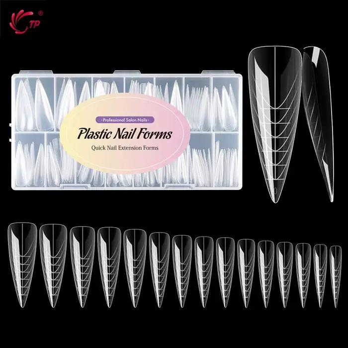 Forme d'ongle stiletto double en acrylique pour ongles artistiques et extensions de qualité professionnelle
