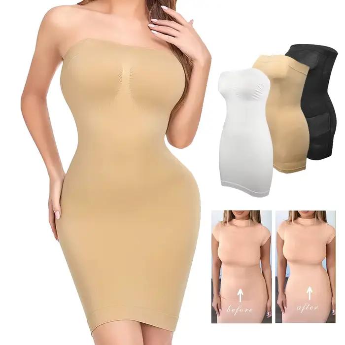 Sous-robe sans bretelles pour femmes, sous-robe, contrôle du ventre, Camisole modelant le corps, Corset Sexy, sous-vêtements amincissants