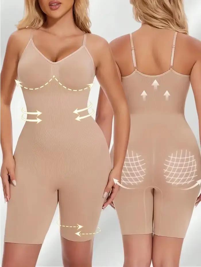 Body sans couture pour femmes, dos bas, contrôle du ventre, levage des hanches, modelant tout le corps, dos nu, combinaison Slim, Corset mi-cuisse