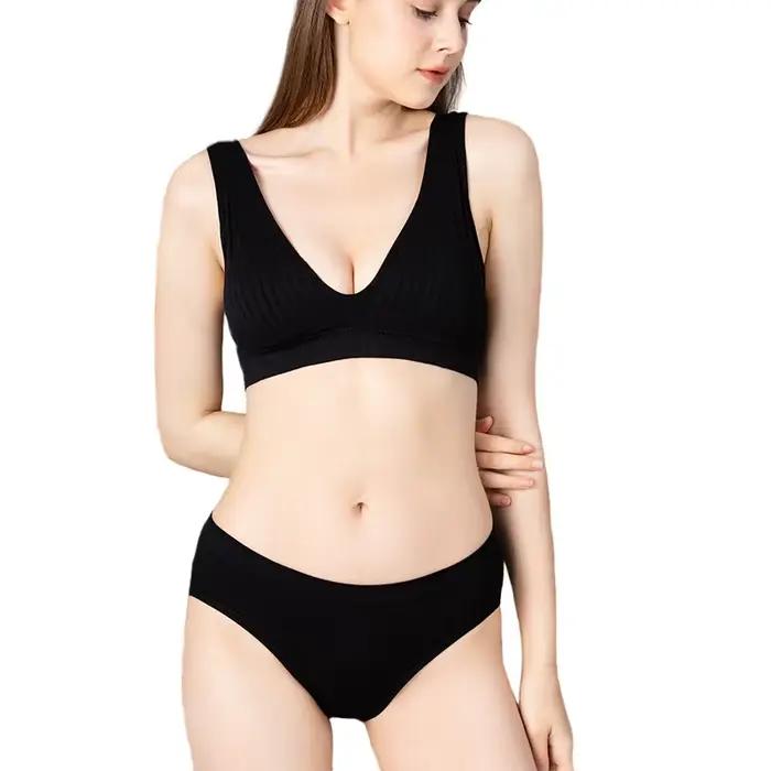 Soutien-gorge de sport sans couture pour femmes, décolleté en V profond, sans armatures, sous-vêtements pour femmes, dos nu, Lingerie Sexy, intimes doux