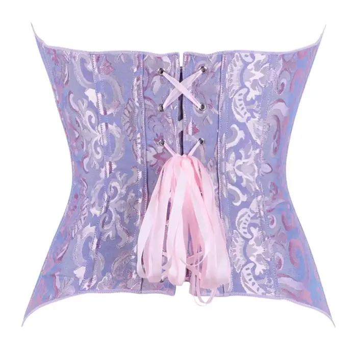 Corset et bustier victorien vintage pour femme, en jacquard, avec baleines en plastique, corselet