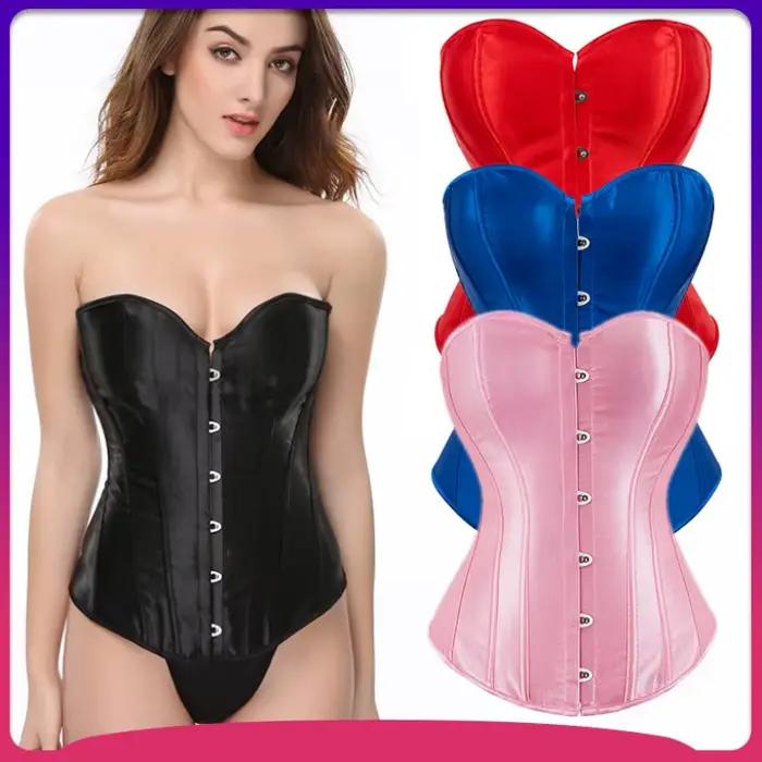 Veľká veľkosť Sexy Bustier top Gotický korzet s elastickým šnurovaním bez kostíc cez prsia