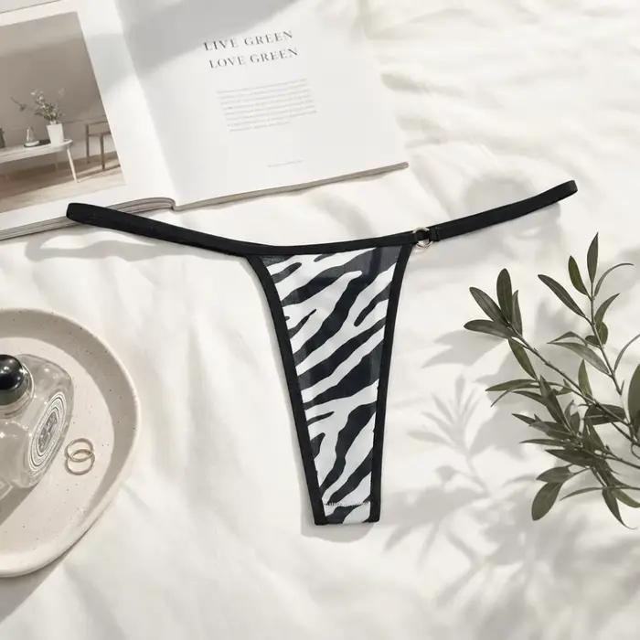 Lingerie sans couture pour femmes, strings taille basse à pois, culottes fines à imprimé rayé, sous-vêtements de fitness