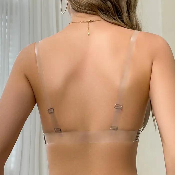 BEAUWEAR - Podprsenka s polovičnými košíčkami a mrazivými priehľadnými ramienkami
