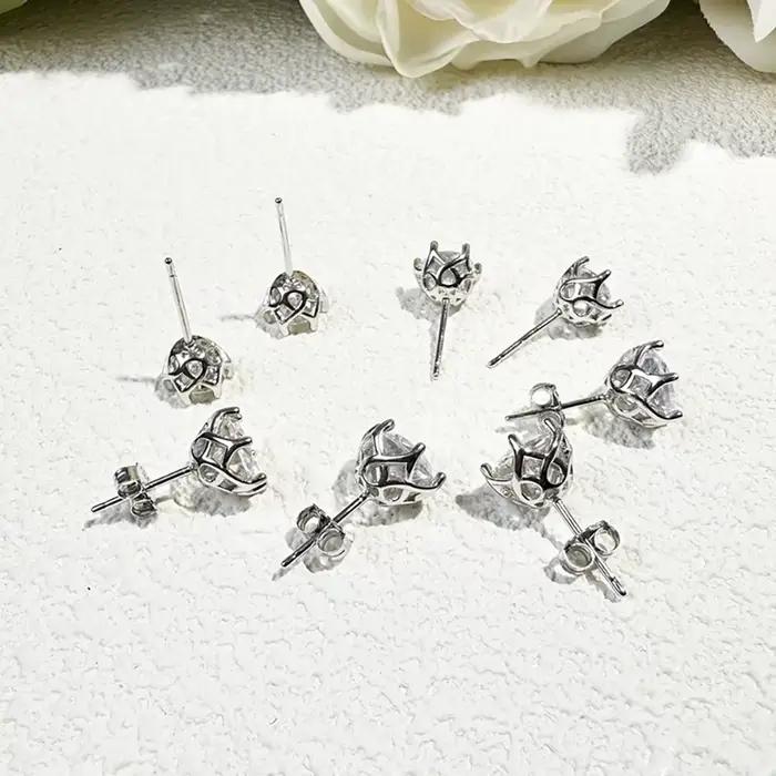1/2/4CT VVS D farba Ruský brúsny Moissanit 8H8A Laboratórny diamant náušnice pre ženy S925