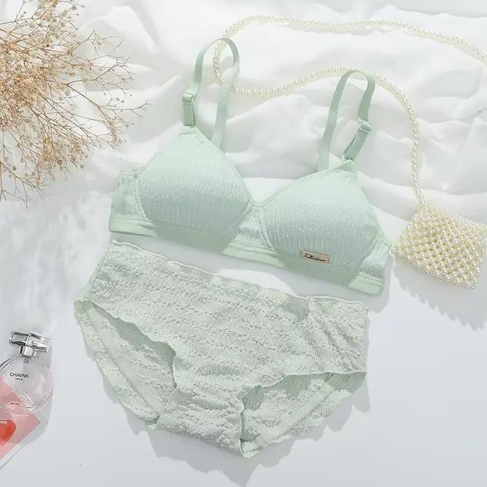 Femmes ensemble de soutien-gorge Sport Lingerie sans fil Bralette haut Sexy taille basse culotte femme sans couture ensemble de sous-vêtements sommeil intimes