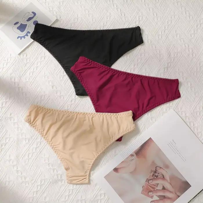 Viomisha 3-dielne súpravy nohavičiek pre ženy Sexy mäkké pruhované šortky jednofarebné nohavičky pre