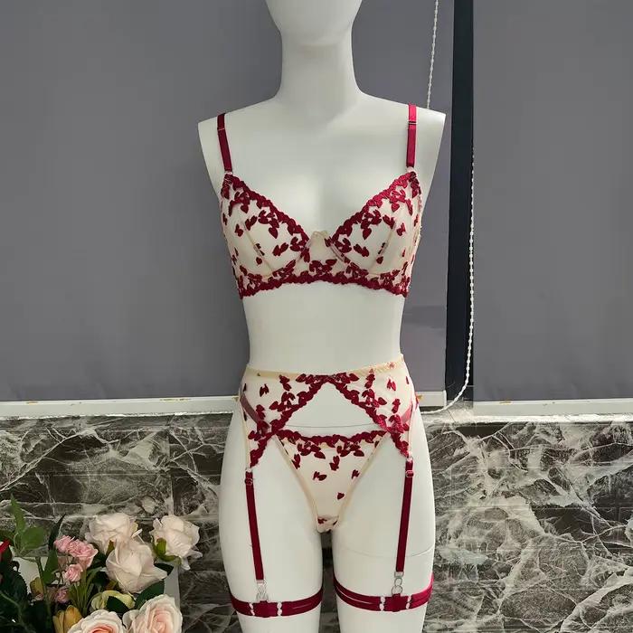 KEOLACE-Lingerie sexy en dentelle non censurée, sous-vêtements avec broderie, bretelles séduisantes et transparentes, tenue Bilizna