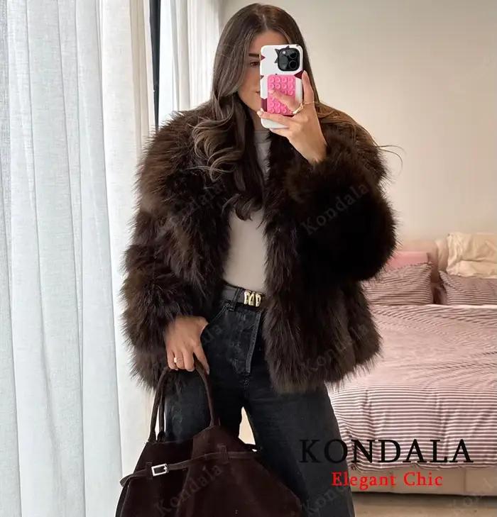 Manteau Vintage Fausse Fourrure Femme Leger Elegant pour Occasions Spéciales Automne Hiver