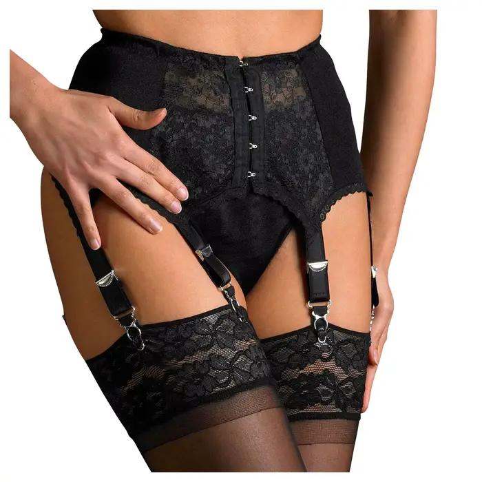 Porte-jarretelles en dentelle pour femmes, ceinture à bretelles en maille Sexy, sous-vêtements transparents, 6 bretelles réglables, Lingerie de boîte de nuit