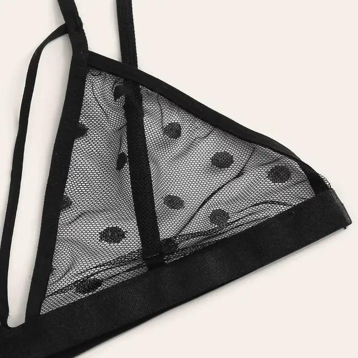 Ensemble lingerie féminin en polyester avec dentelle et appliques pour toutes les occasions
