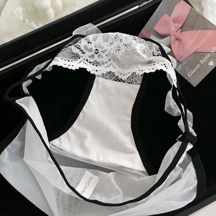 Sexy a čistá túžba dámske nohavičky s čipkovaným lemom