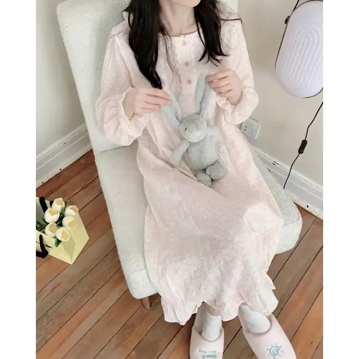 Robe de nuit en polyester tricoté Yemocile pour femmes basiques printanières relaxation confort détente occassions spéciales