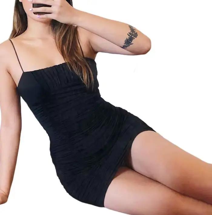 Dámske bezrukávové naberané šaty