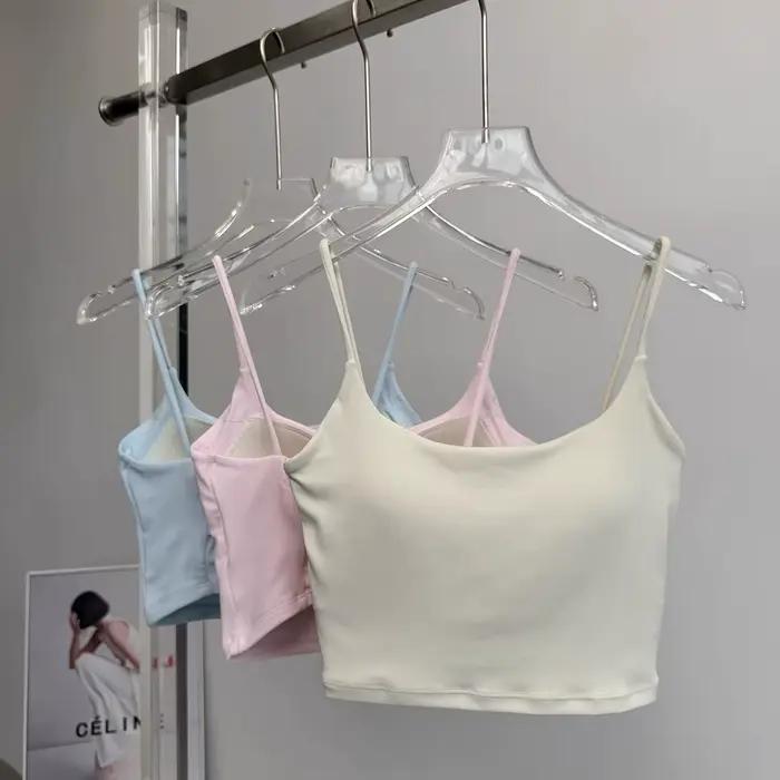 Soutien-gorge de sport intégré pour femme, idéal pour le yoga, la course et le fitness, avec dos sexy, confortable pour l'été, style débardeur