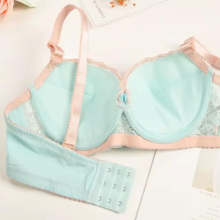 Ensemble soutien-gorge et culotte push-up, dos de beauté, sous-vêtements Sexy pour femmes, brassière en dentelle, ensemble de Lingerie brodée