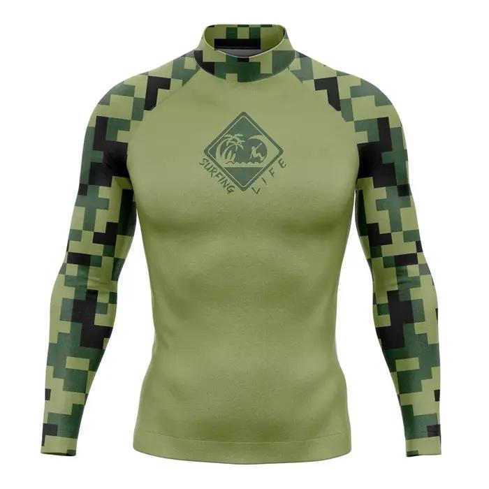Pánsky rash guard na surfovanie s dlhými rukávmi Lycra Surf Traje De Baño Manga Larga plavky Upf 50 + Performance