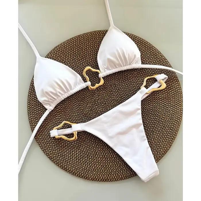 Nové sexy bikiny v jednofarebnom prevedení so šnurovaním a rozparkom