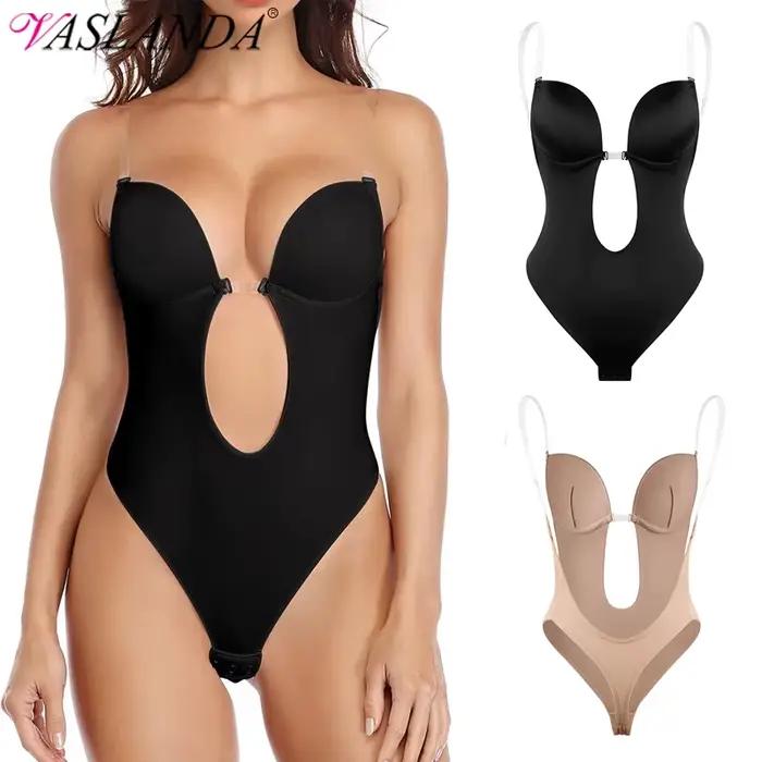 Sexy tvarovacie body pre ženy s hlbokým V výstrihom