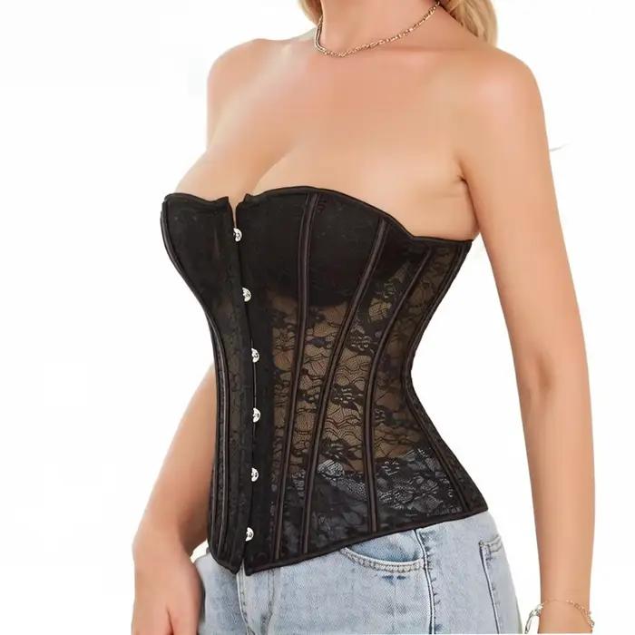 Corset Overbust Femme Gothique Vintage Bustiers Polyester Elasthanne Sculpteur Silhouette Occasions Spéciales